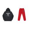 Sportswear Collaboration Series MLB New York Yankees Black Fleece Hoodie + NBA Chicago Bulls Red Jogger Pants 3Z3B7SBGY-NYY+3Z2B7FELM-BUL