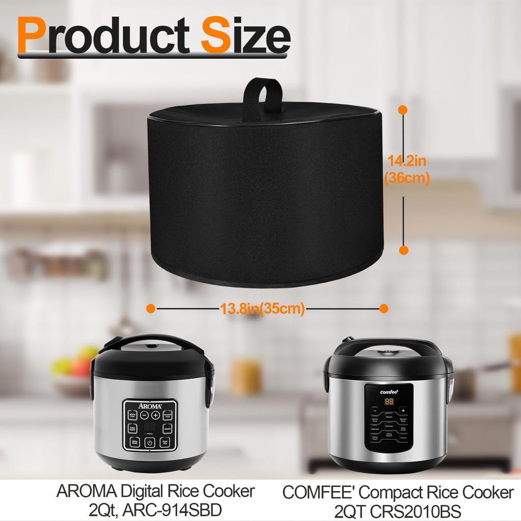 Dust Cover for 2 QT Rice Cooker Heavy Duty Thickened Waterproof Dustproof Slow Cooker Cover Case for AROMA Digital Rice Cooker 2Qt ARC-914SBD ...