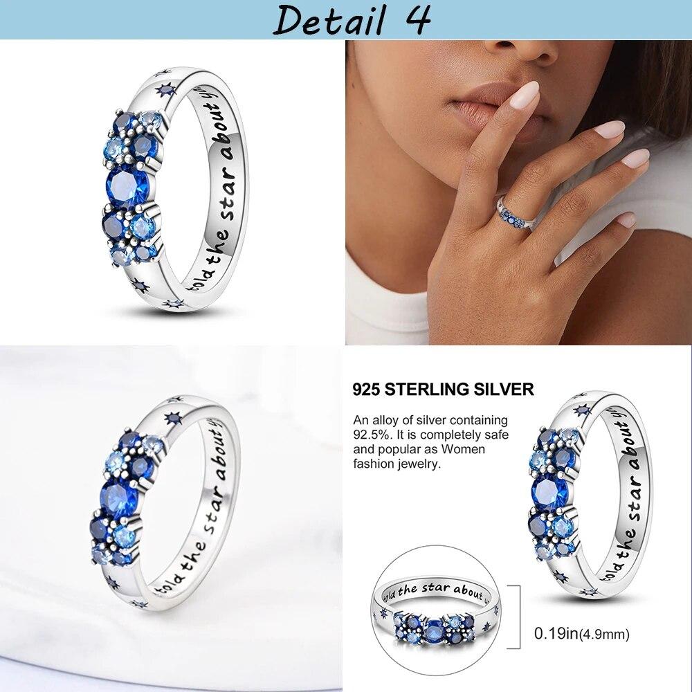 Double Rings Sun With Moon Enamel Zircon Silver Color Finger Rings For Women Girl Female Luxury Party Engagement Jewelry