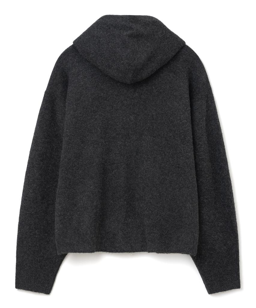MILLO ARCHIVE Roang Knit Zip-Up Hoodie [Melange Black]