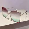 Oversized Metal Sunglasses Women For Female Luxury Brand Designer Elegant Pink Sun Glasses Vintage Big Frame Pearl Shades Uv400