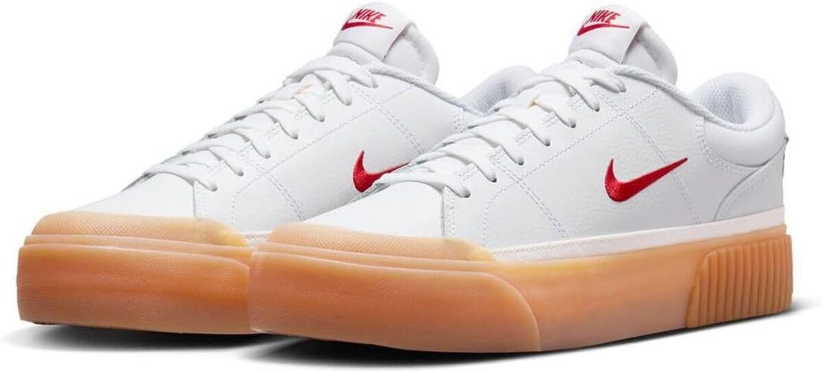 [NIKE] W COURT LEGACY LIFT WHITE/GUM YELLOW/SAIL/UNIVERSITY RED FV5526-103 22.0cm