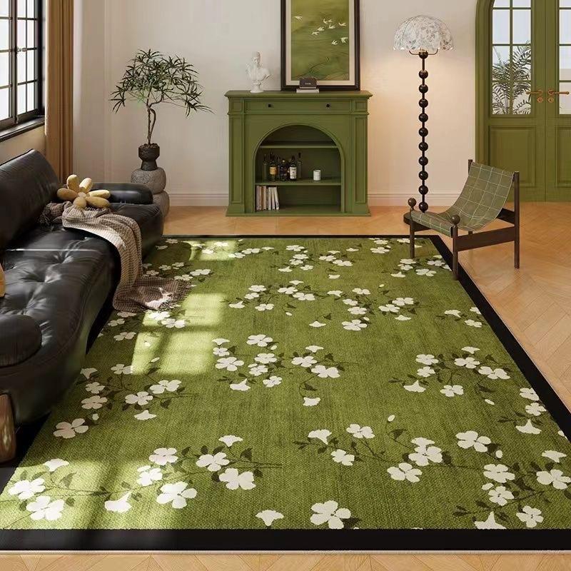 Green Printing Large Area Rug Non-Slip Wear-resistant Carpet for Living Room Bedroom Soft Floor Mat Easy Clean Home Decor Beauty 40X60CM