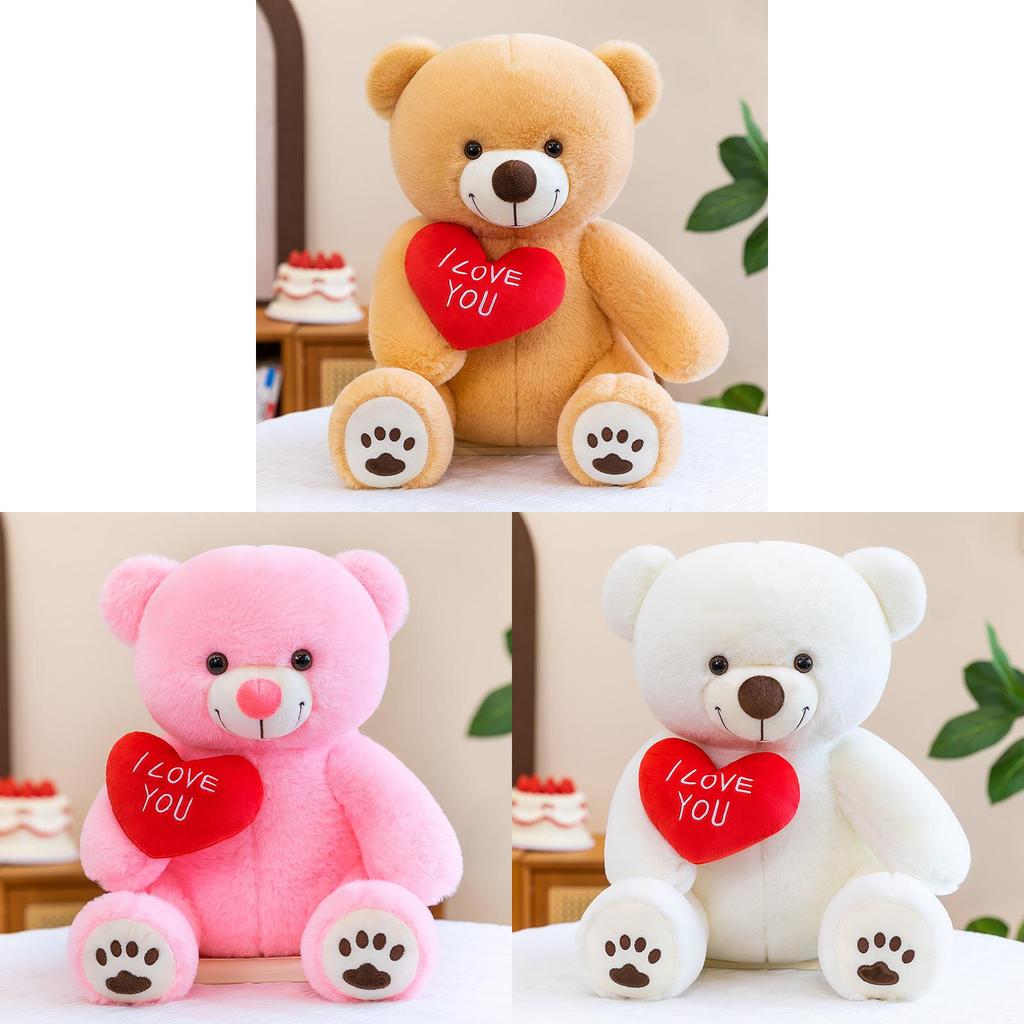 Teddy Bear Plush Toy With Super Soft Short Pile For Valentines Day Gift For Kids And Adults