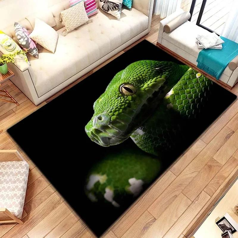 Horrible Snake Pet Area Rug,Wild Animal Carpet for Living Room Bedroom Sofa Doormat Kitchen Decoration,Non-slip Floor Mat Gift