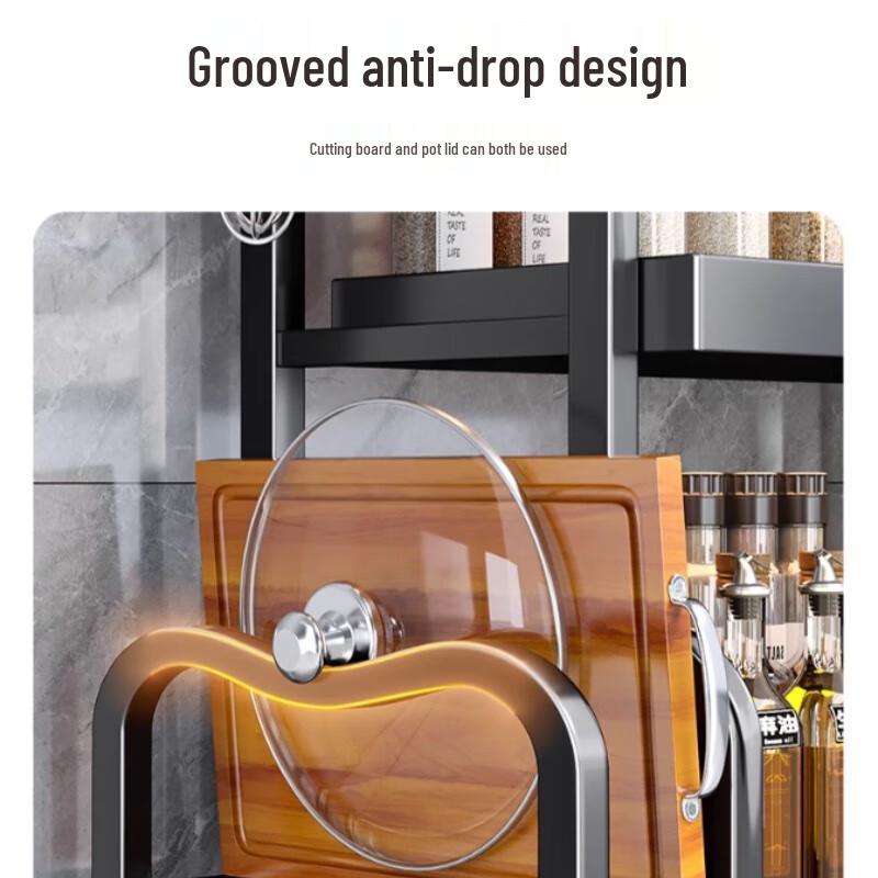 Yingbai 3-Tier Spice Rack with Chopping Board & Knife Holder