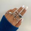 Elegant and Versatile Fashion Retro Snake Love Ring 6 Piece Set Snake-shaped Simple Ring Ring Popular Female Jewelry