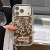 Retro hollow leaves are suitable for Apple 17promax puff feather yarn mobile phone case IP16 fine holes 15 anti-drop 14 women
