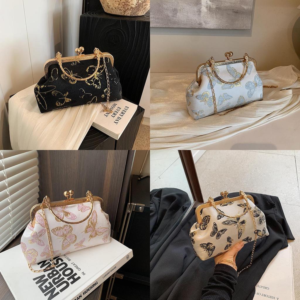 New Chinese Style Embroidered Butterfly Chain Shoulder Bag For Daily Use