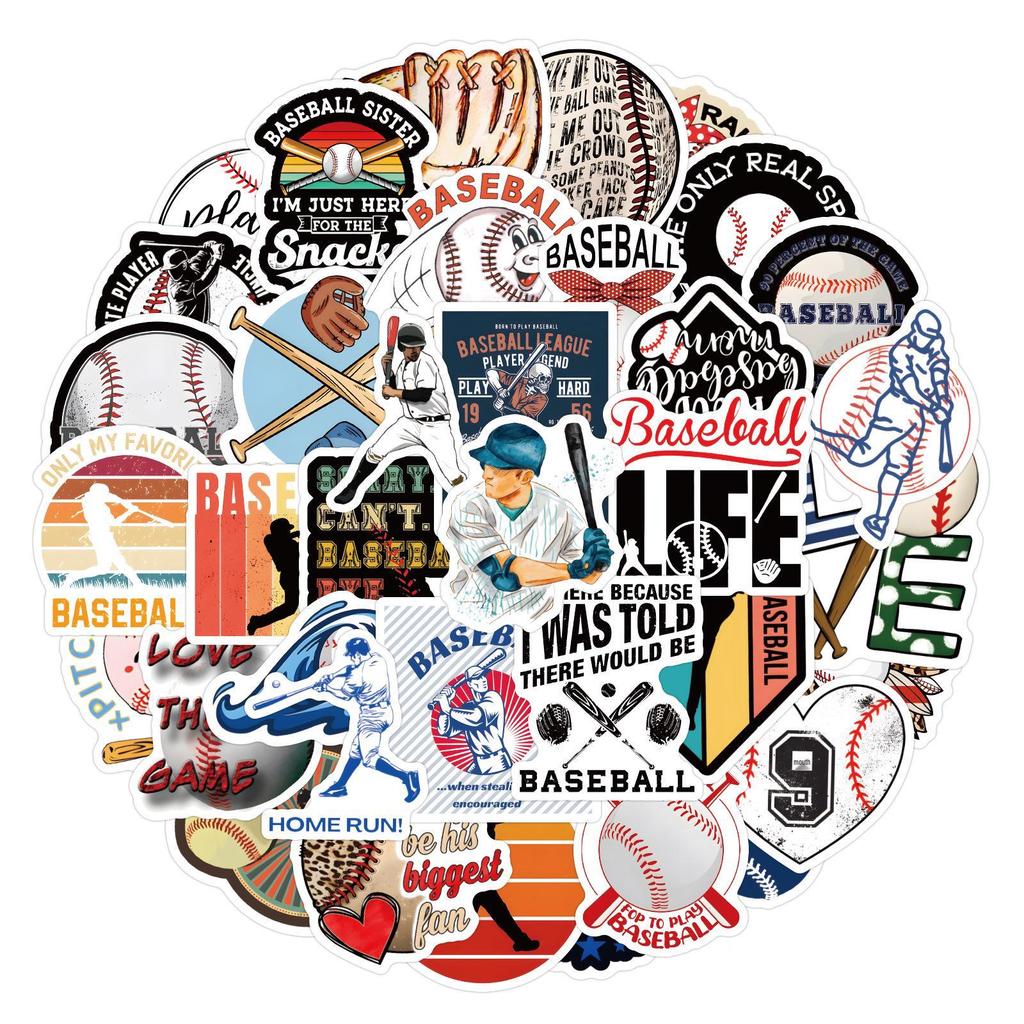 60 Waterproof Baseball Graffiti Stickers for DIY Decoration and Notebooks