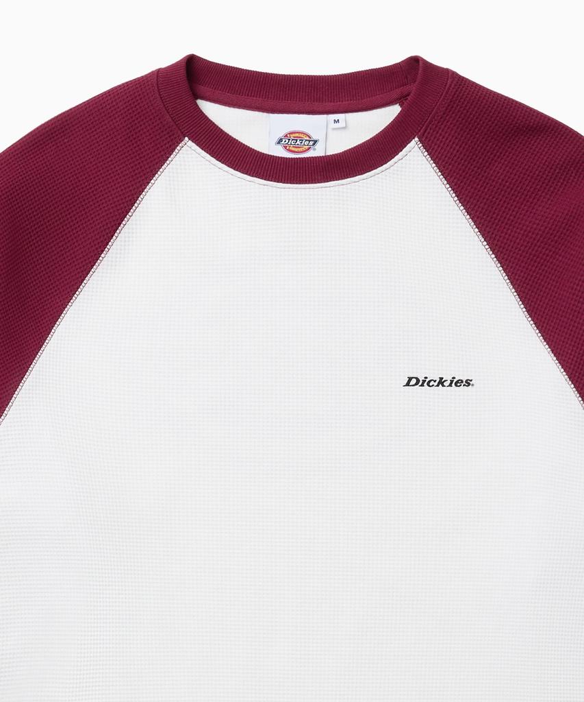 DICKIES Bag Mono Logo Waffle Raglan Long Sleeve Red