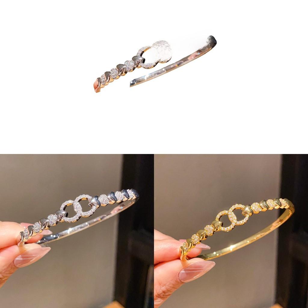 Light Luxury Zircon Gold Plated Bracelet For Women With Heart Shape Design