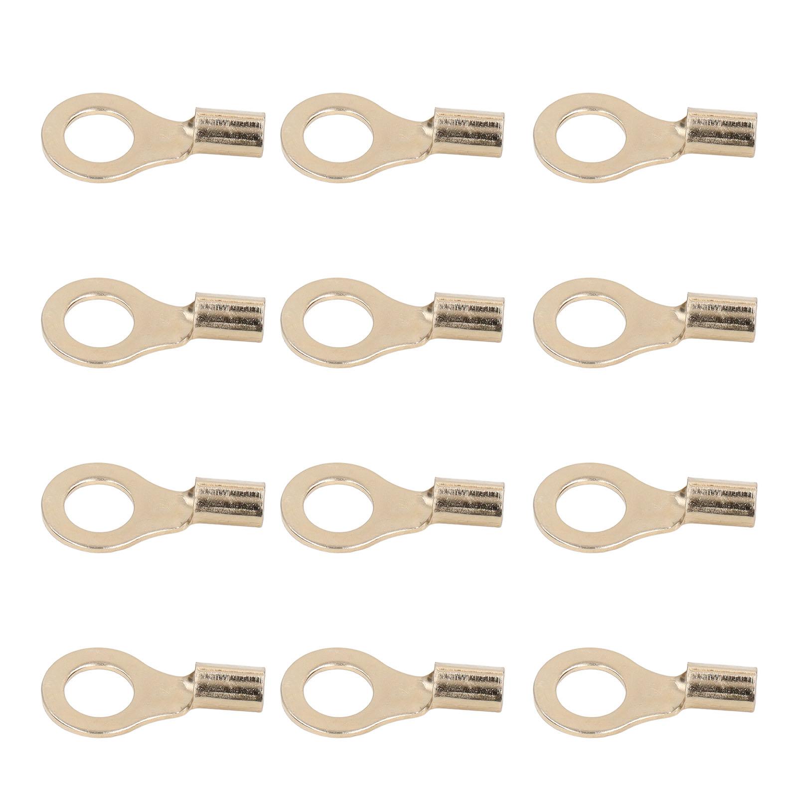 

6GA Wire Lugs Copper 12mm Inner Diameter Ring Cable Terminal Ends Connector for Distribution Box Vehicle