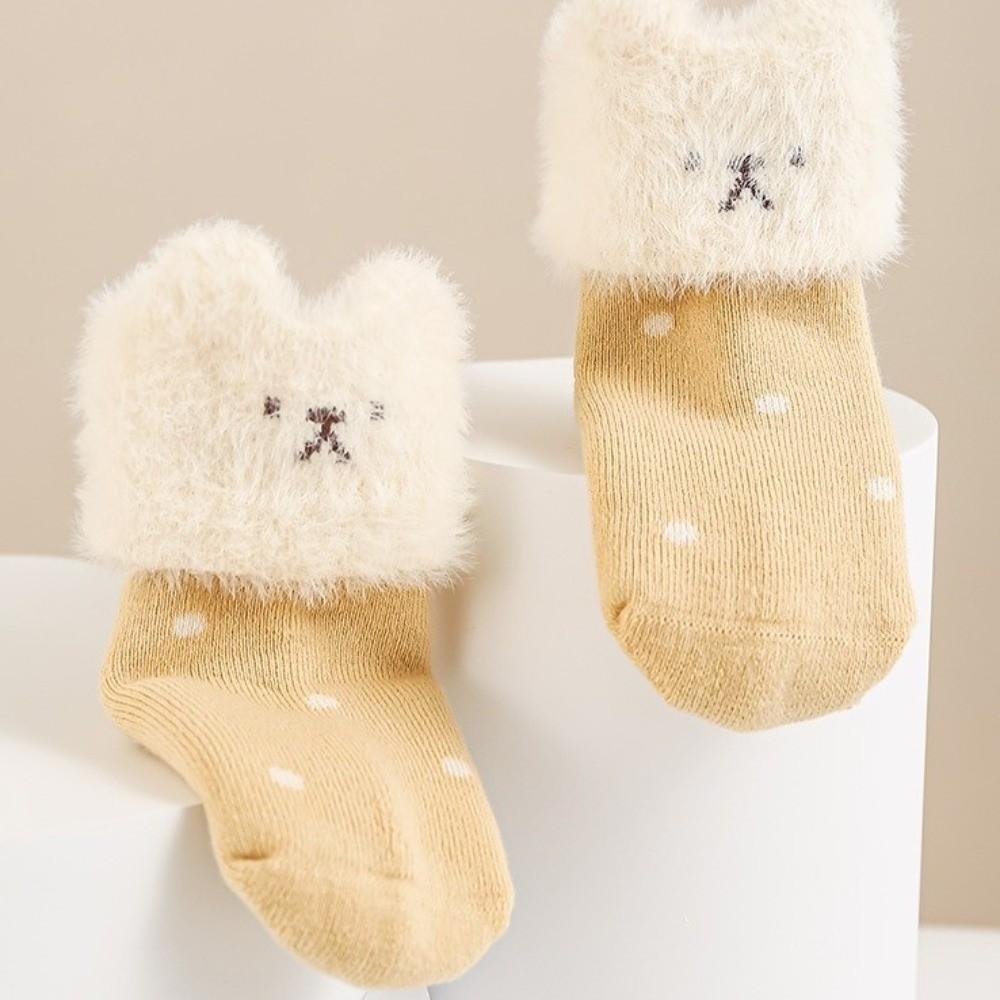 2 Pairs Thickened Warm Baby Winter Socks Breathable Newborn Socks Toddler Stockings  for 0-3 Years