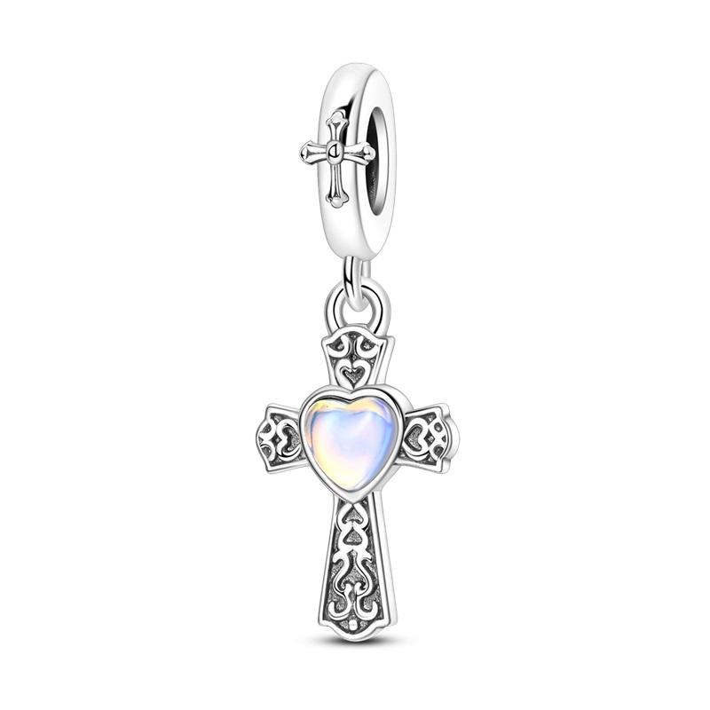 Classic Copper Holy Angel Cross Charms Beads Pendants For Women Fit Qikaola Original Bracelets Diy Jewelry Gift