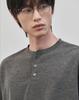 WORK ON BODY OFF Rested Semi-Overfit Henley Neck Knit [Charcoal]