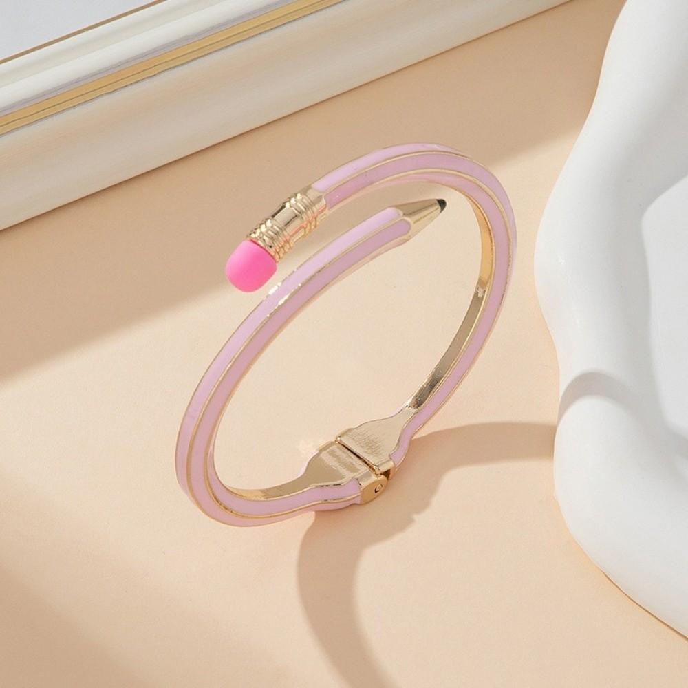 Shiny Glitter Pencil Bangle Trendy Fashion Cuff Bracelet Cute Cross Enamel Bracelet Daily