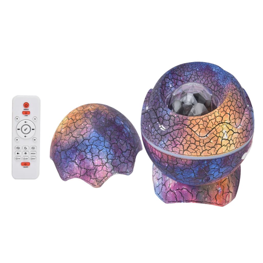 Dinosaur Egg Star Projector Adjustable Angle White Noise Bluetooth Night Light Projector with Remote Control