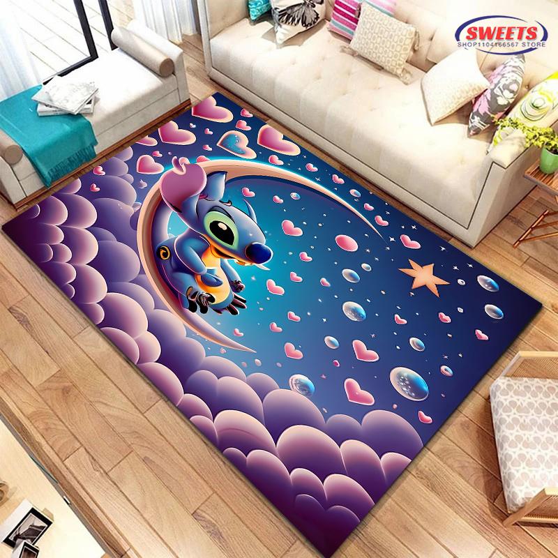 DYWAN NR 4 z motywem Disney Lilo & Stitch! Dywanik do sypialni, salonu, pod łóżko, antypoślizgowy, wykwintny wystrój domu, trwały, można prać w pralce