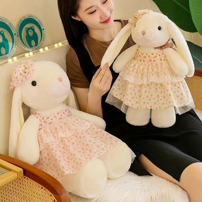 Lop Rabbit Kapok Rabbit Plush Toys Floral Skirt Bunny Stuffed Doll Skirt Rabbit Doll  Home Decor