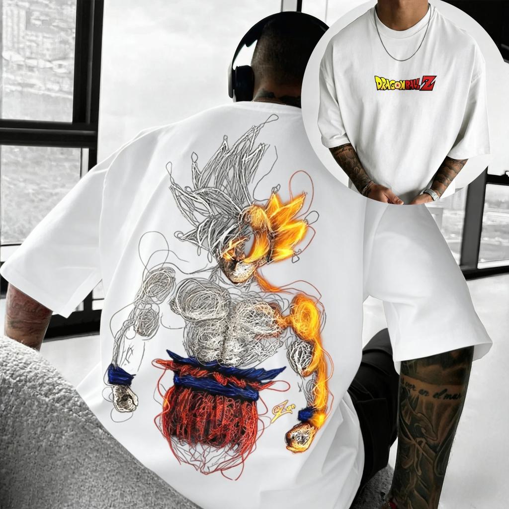 Nuova T-shirt Sportiva Estiva da Uomo Dragon Ball Anime Goku Girocollo Manica Corta 2026 Bandai Cotone Ampia e Traspirante