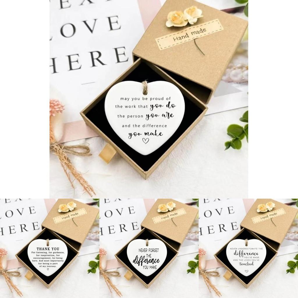 Acrylic Valentines Day Car Pendant With Heart Shape Thank You Gift For Auto Interior Decor