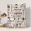 1Pc Coffee Variety Patterns Blanket Soft And Comfortable Casual Warm Camping Travel Christmas Halloween Xmas Gift M928117