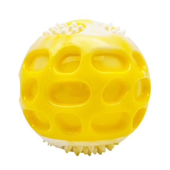 

Squeaky Dog Ball Pets Rubber Chew Toy Non-Toxic Bite Resistant Fetch Ball Promotes Teeth Health for Aggressive Chewers Indoor Outdoor Fun жёлтый