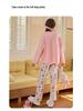 Womens Korean Style Cartoon Pajamas Set with Chest Pad - Long Sleeve, Cute Home Wear for Spring & Autumn (2025)