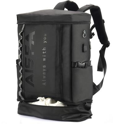 AISFA Waterproof Square Fits Business USB Charging 30L Ideal for Outdoor Emergency Shoe and Lunch Storage Men's Backpack, 17-inch PCs, Laptops, Port,