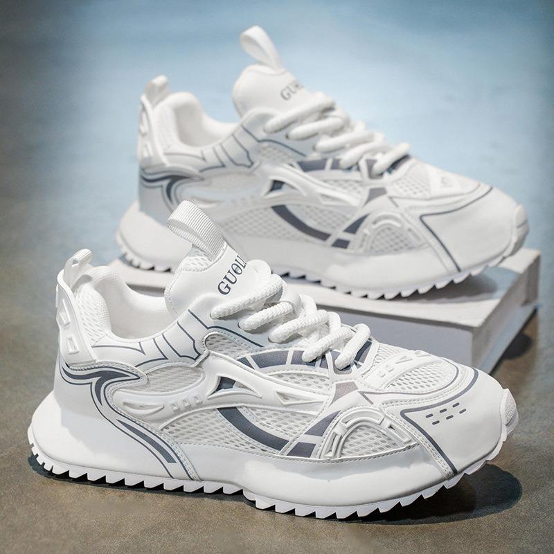 

Men s shoes summer new versatile trend breathable mesh light and comfortable outdoor casual sports shoes men 44 белый