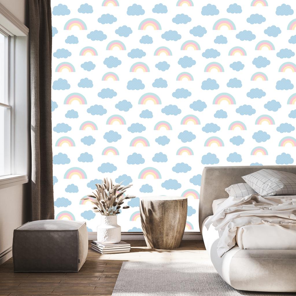 Rainbows In Front of Clouds Wallpaper for Living Room and Bedroom 50x1000