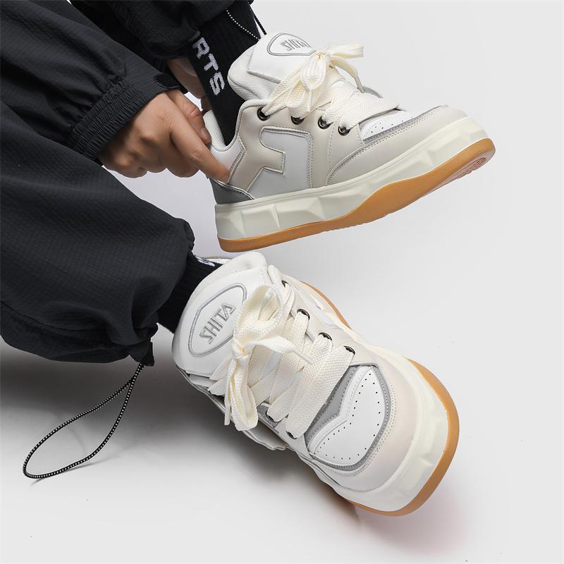 Sneakers Men for Women Trend Casual Gray Black Board Shoes Athletic Chunky Platform Couple Style Flat Shoes 2024 New Versatile