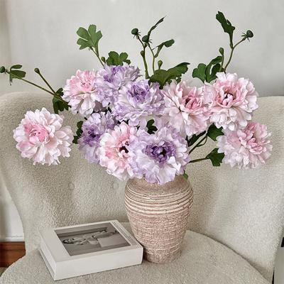2 Heads Artificial Peony Flower 30 Inch Realistic Fake Peony Flower for Vase