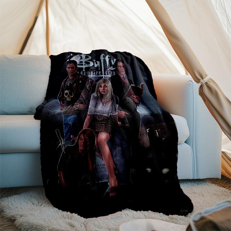 Buffy the Vampire Slayer printed throw blanket—lightweight,soft,warm;versatile blanket for all seasons—perfect as &air-conditioning throw,nap blanket