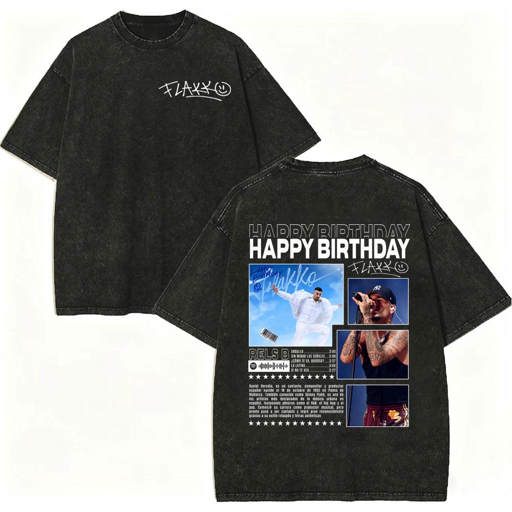 Vintage Washed Rapper Rels B Album Merch Tshirts Men Women Hip Hop Fashion Short Sleeve T Shirt Summer Casual Cotton Tshirts