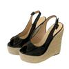 Fashion Liyke New Fashion Peep Toe Wedges Sandals Women Handmade Straw Rope Weave Thick Bottom Platform High Heels Ladies Shoes Black