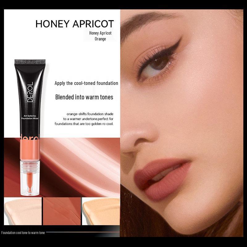 DEROL Foundation Mixer Color Corrector for Light to Dark Skin Brightening and Contouring in Wheat, White, Yellow, Black Tones.