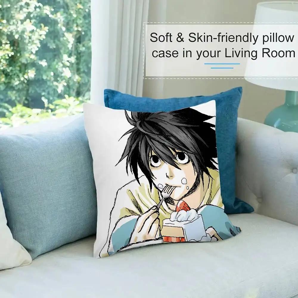 Coole H-Death Note Kissenbezug Kissenhülle Weich Niedlich Dekokissenbezug Für Auto Sofa Kissenbezug Polyester Mit Reißverschluss
