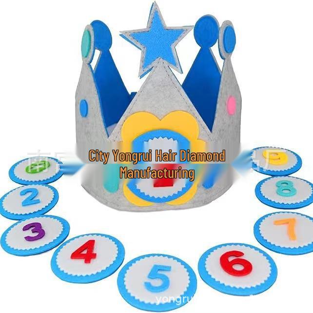 Children's Birthday Party Adjustable Crown Hat for Baby's First Birthday