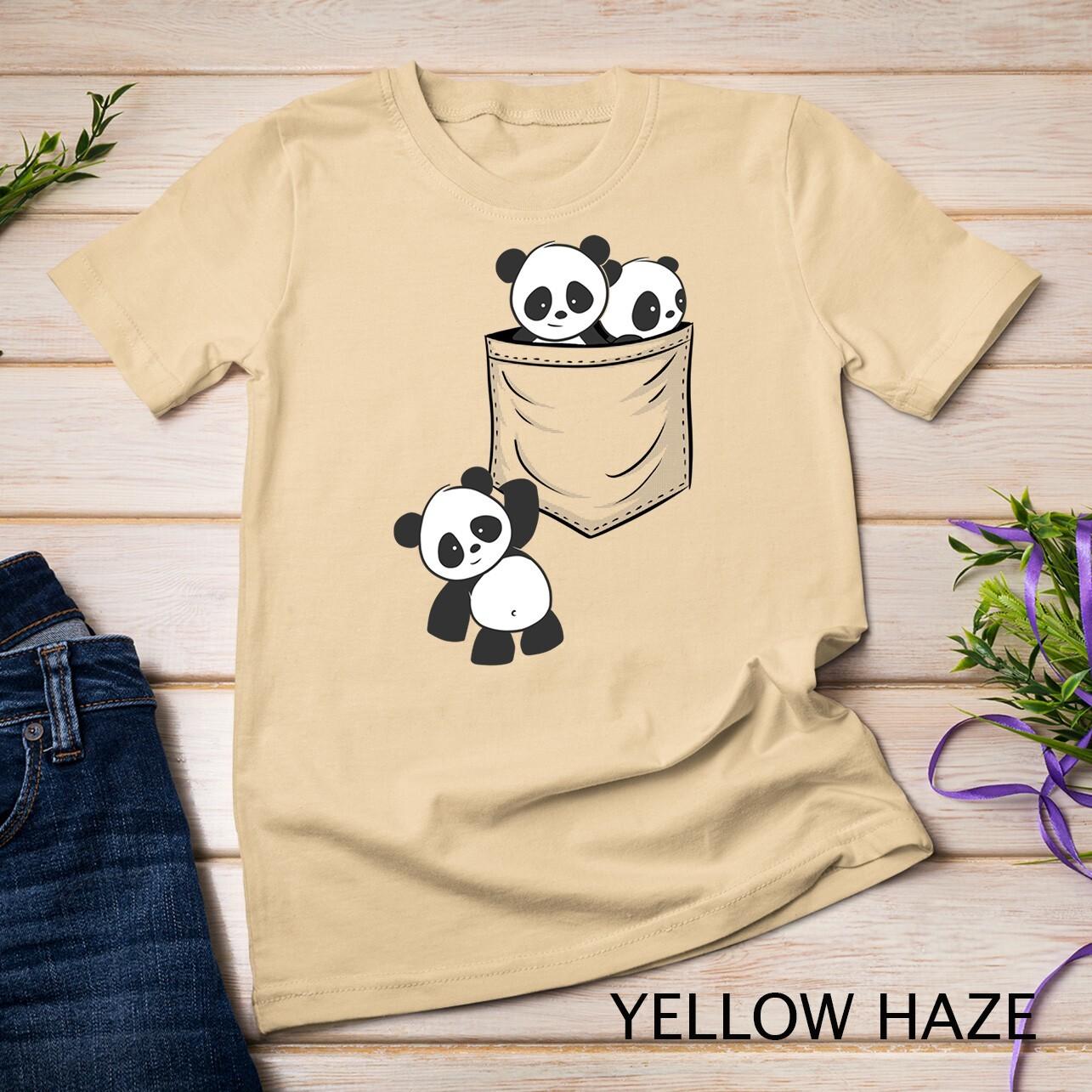 For Panda Lovers Cute Kawaii Baby Pandas In Pocket Unisex T-Shirt Mens Womens Tees Top S