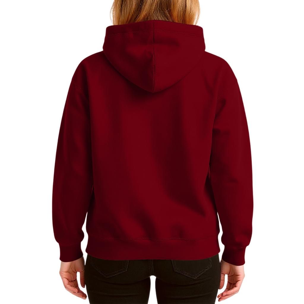 Damen Locker Bequem Kordelzug V-Ausschnitt Langarm Thanksgiving Print Hoodie