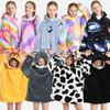 Autumn and Winter Sports and Leisure Warm TV Blanket Senior Children's Plush Comfortable Soft Bathrobe Warm Fluffy Robe