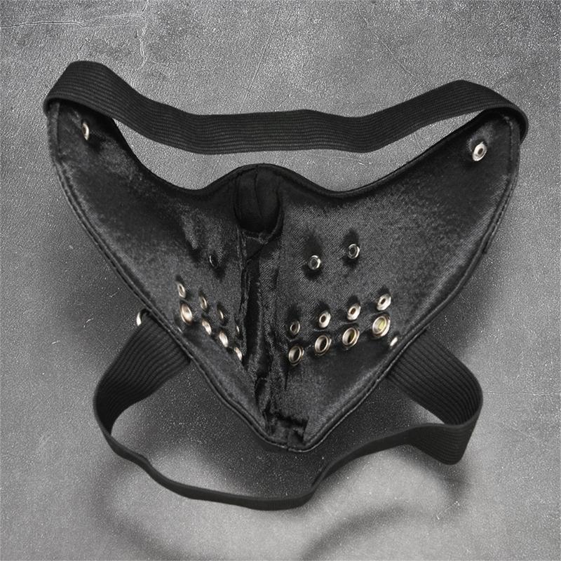 Punk Faux Leather Mask,Wind Protector Motorcycle Biker Half Face Mask,Anti Dust Sport Mask Cosplay Halloween Costume