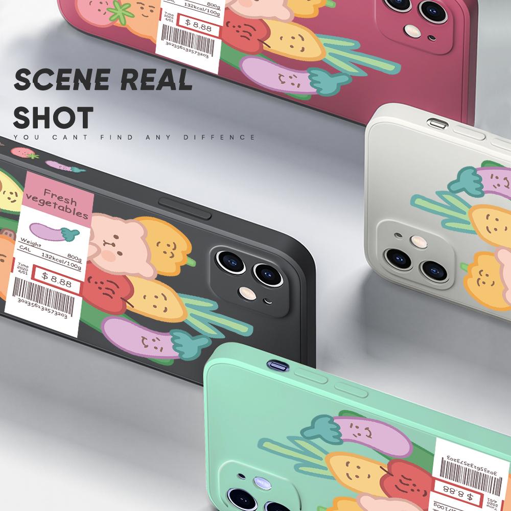 Cartoon Vegetables Phone Case for Redmi Xiaomi POCO Note 10 Pro 9 9A 9T 10C 8 7 11 Lite 5G X3 M3 Square Edge Soft Full Camera Protect Cover Cases