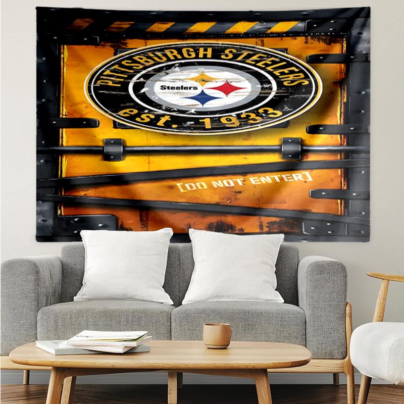 Pittsburgh Steelers Logo Tapestry Accessories Playroom Tapestry, for Bedroom,Livingroom, dormitory Room Wall Decor Fan Birthday Gifts
