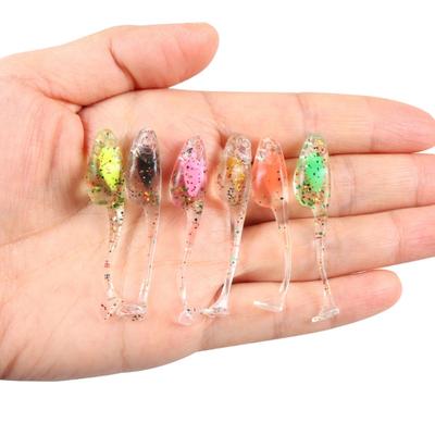 25Pcs Soft Fishing Lure Artificial Baits with Storage Box Paddle Tail Swimbaits Fishing Lure for Trout T Tail Baits