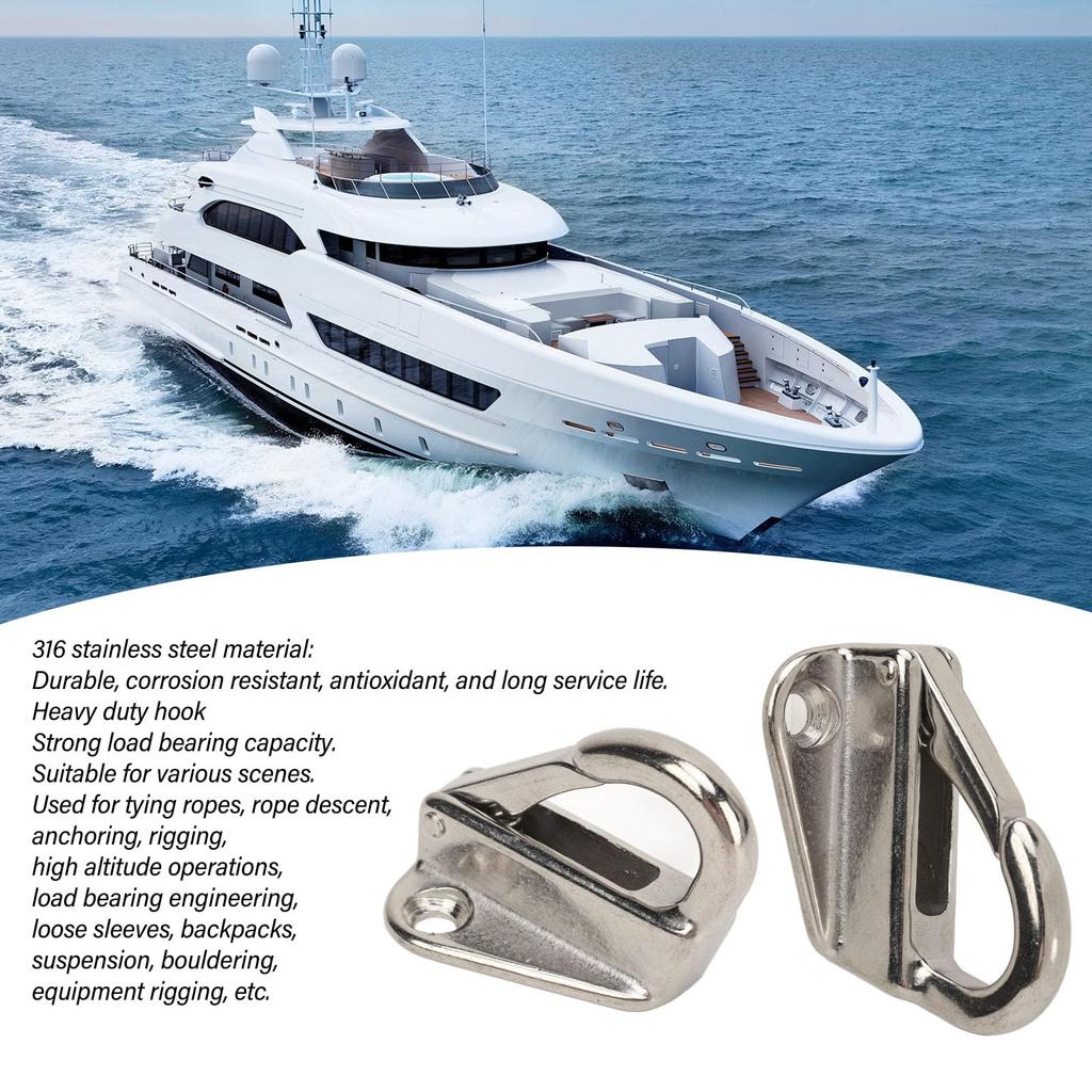 6 Pcs Fender Hooks, KIMISS Stainless Steel Spring Snap Hook Boat Ship Hardware Heavy