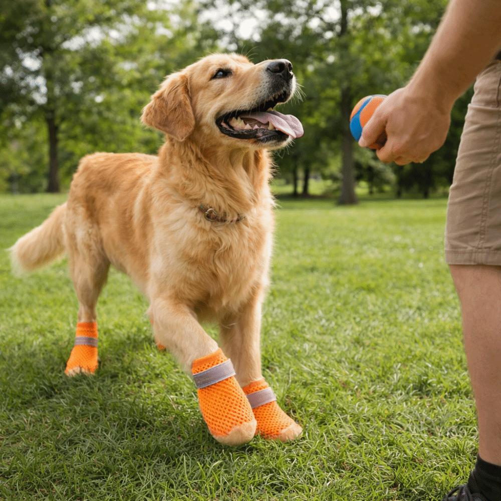 Wear Resistant Dog Mesh Shoes Breathable Pet Paw Protector Casual Style Dog Foot Covers Training