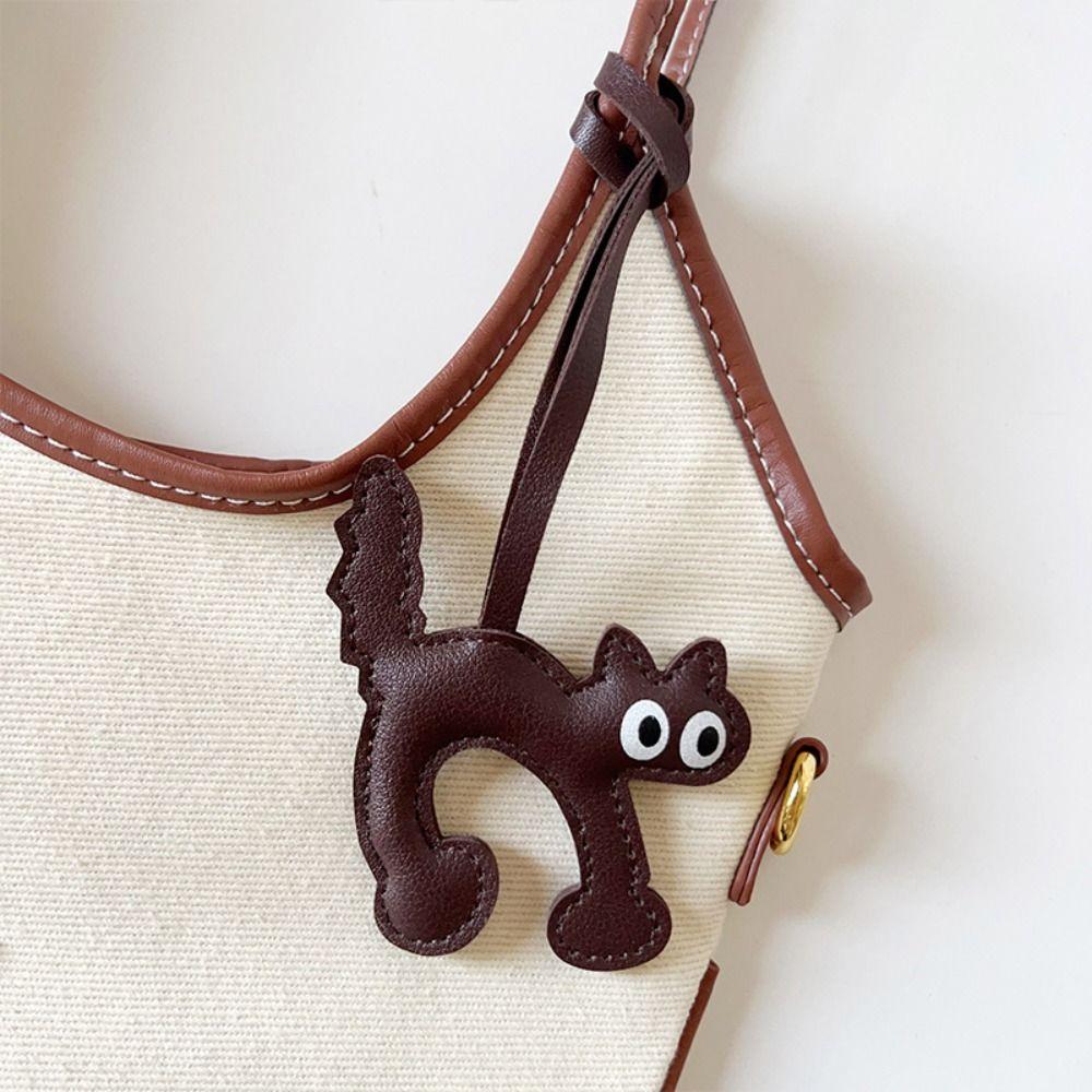 PU Leather Cartoon Keychain Dog Bag Pendant Multi-color PU Leather Cat Hanger Women